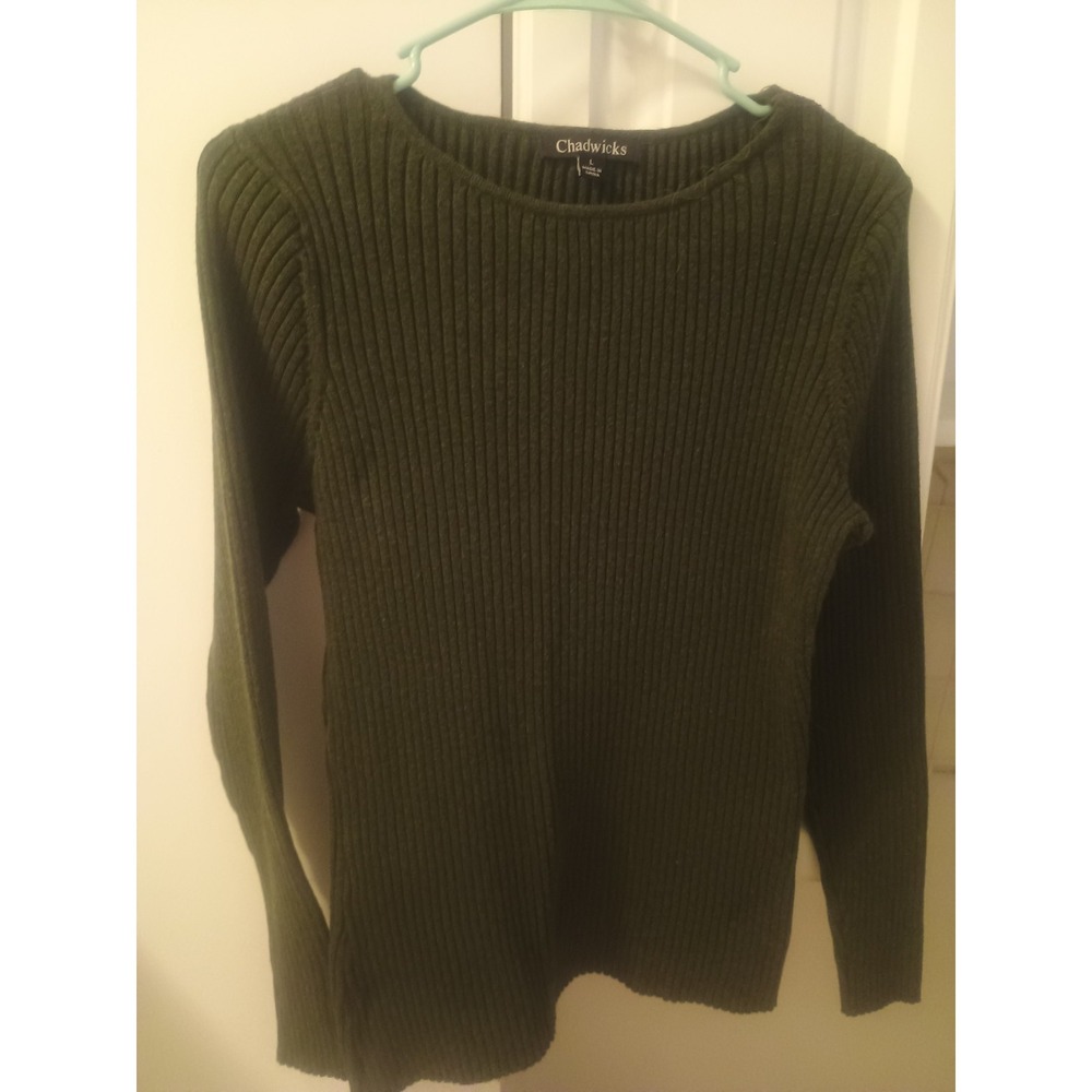 Women's Size Large Chadwick's Ribbed Long Sleeve Sweater